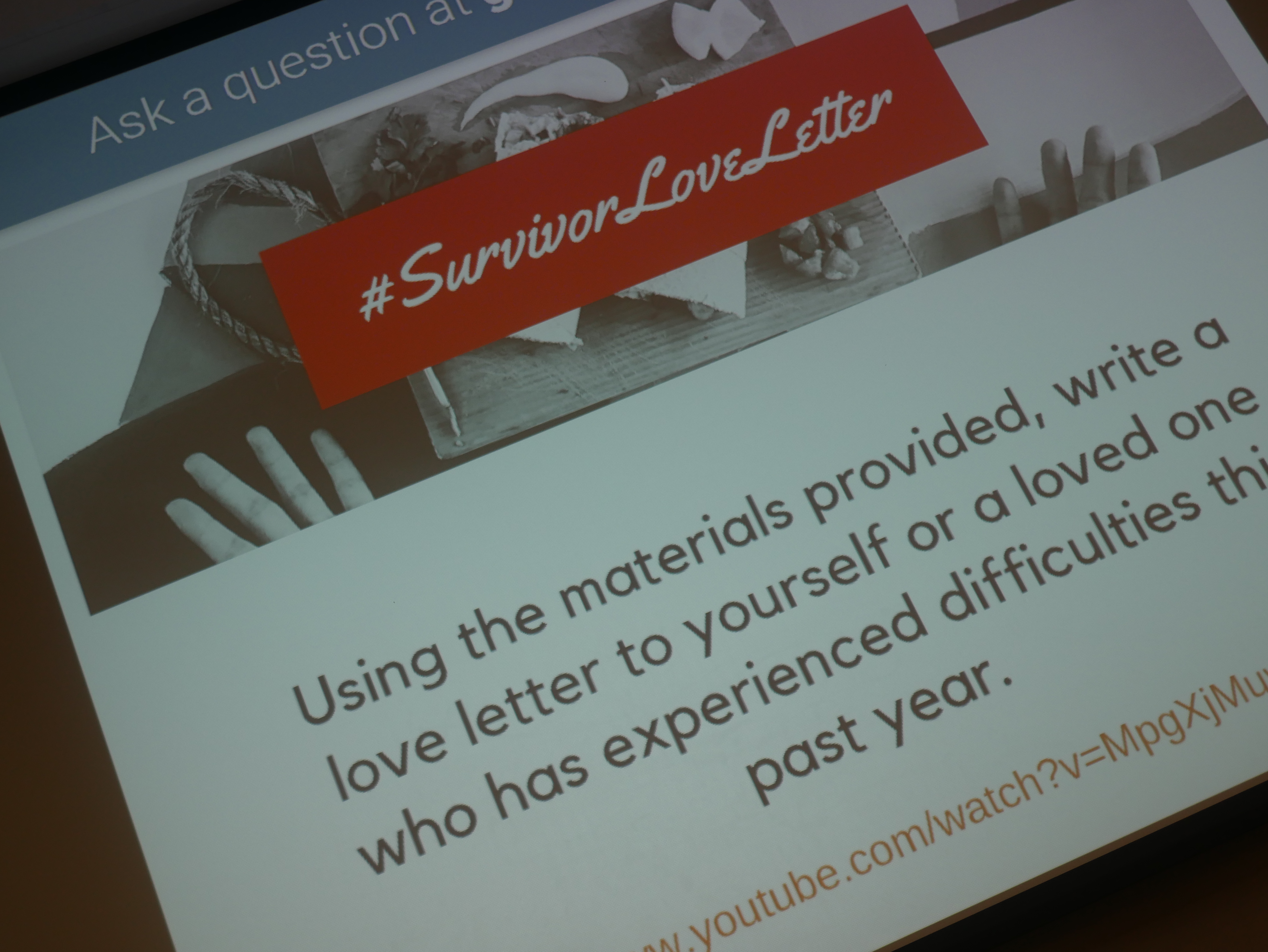 photo of instructions for survivor love letter 